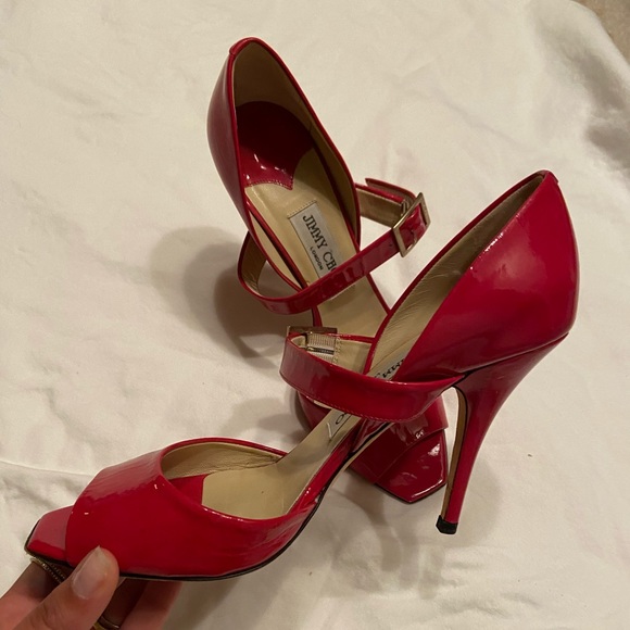 Jimmy Choo hot pink strappy heel, barely ever worn - Picture 3 of 5